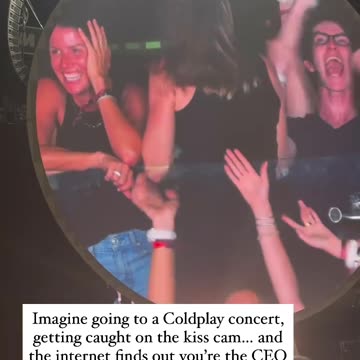 Coldplay concert, getting caught on the kiss cam