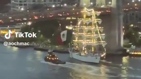 "Sailors were seen aloft in the rigging