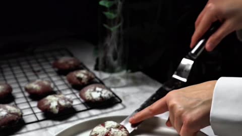 Red Velvet Crinkle Cookies