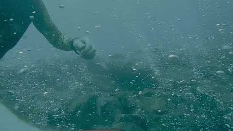 Gas Bubbles Escape From Underwater Cracks