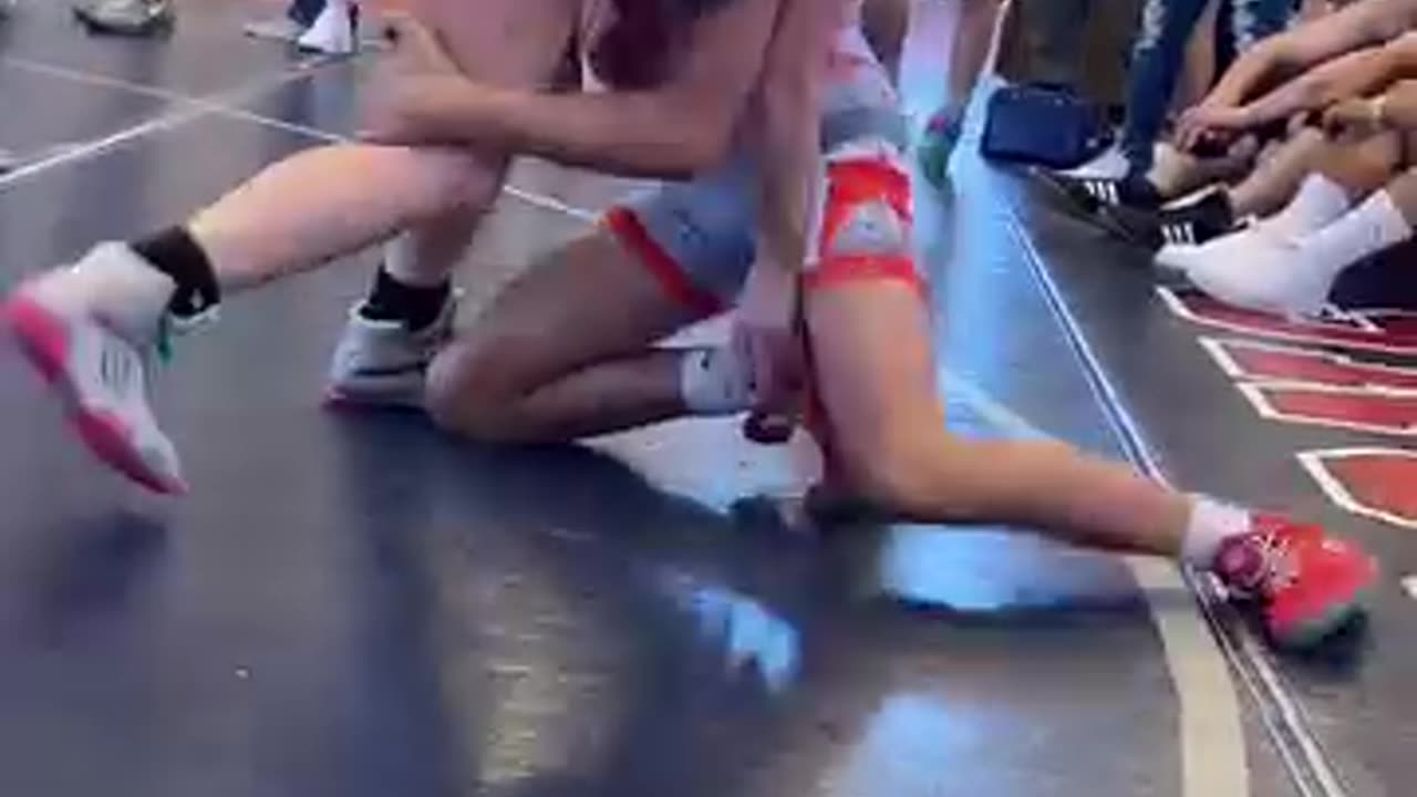 The boy had 2 battles while wrestling a girl