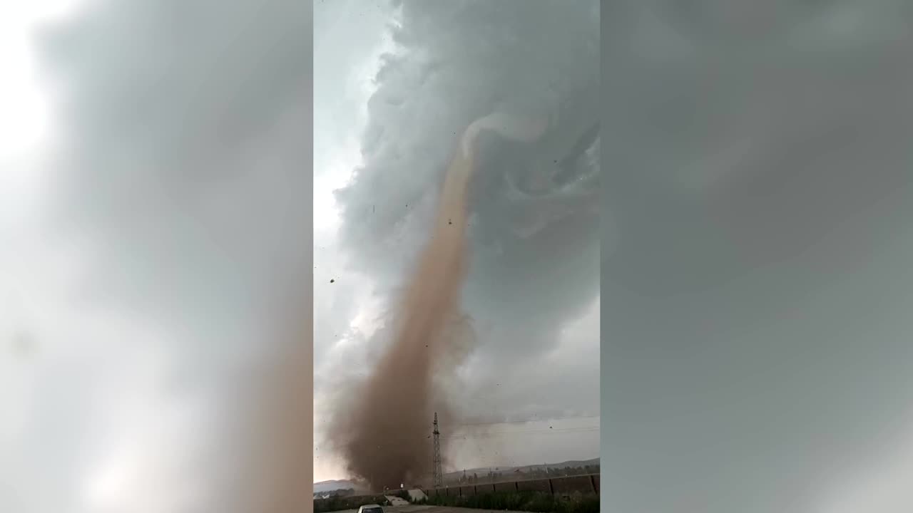 Tornado touches down in a Chinese geological park