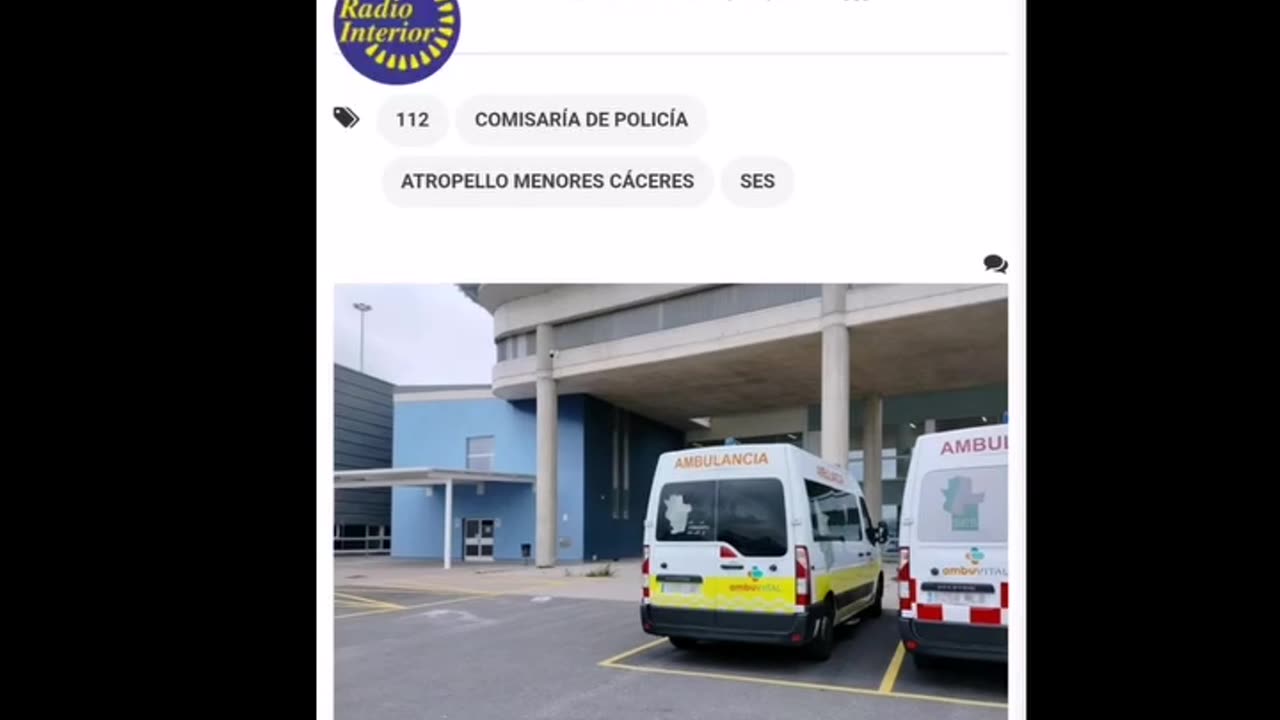 Dos niñas atropelladas en Cáceres (Extremadura, Spain)