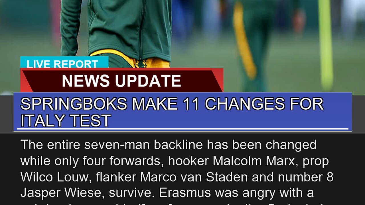 Springboks Make Changes for Italy Test