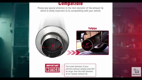 Upower 4" Inlet Diesel Exhaust Muffler 7" x 24" Body 30" Whole Length XS2772 - S