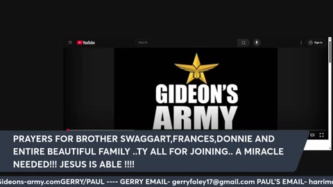 GIDEONS ARMY SPECIAL SATURDAY LIVE @ 930 AM EST 6/28
