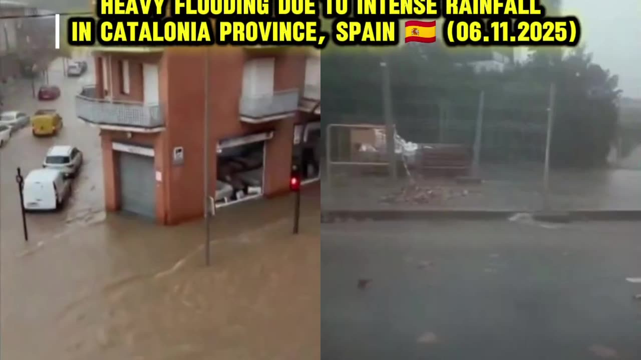 Heavy flooding due to intense rainfall in Catalonia province, Spain 🇪🇸 (06.11.2025)
