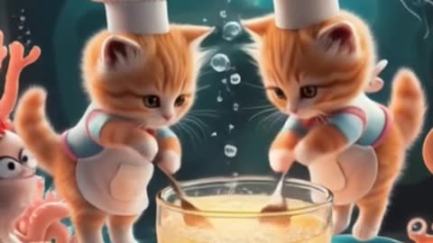 Cute Kitten Chefs And their Fansy Kitchen #cute #aiart