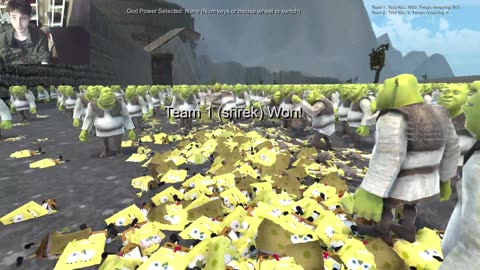 1,000 SpongeBob SquarePants VS 963 Shreks From The Shrek Series In Ultimate Epic Battle Simulator 2