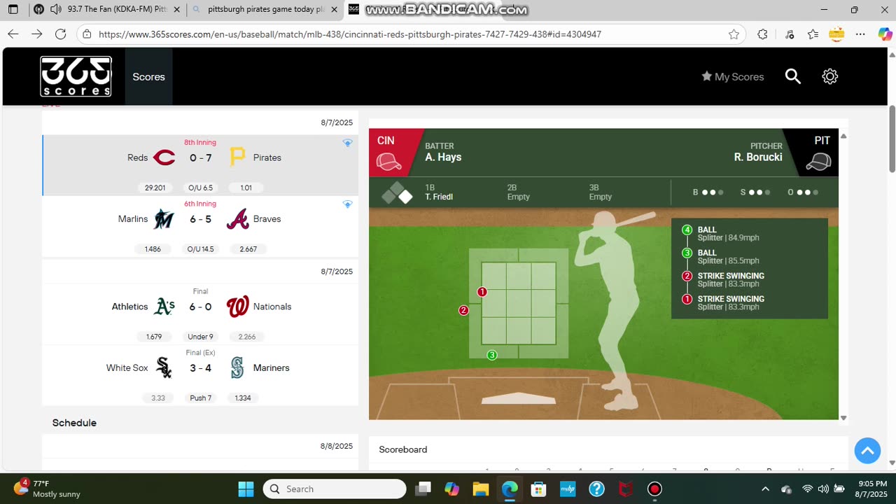 AUGUST 7 2025 MLB BASEBALL: CINCINNATI REDS VS PITTSBURGH PIRATES PART 13