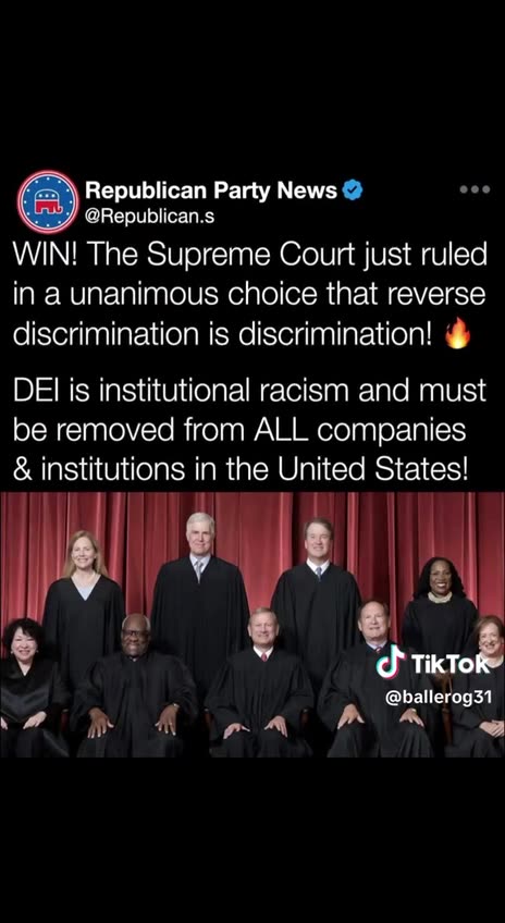 Another SCOTUS Win...DEI is Institutional Racism!