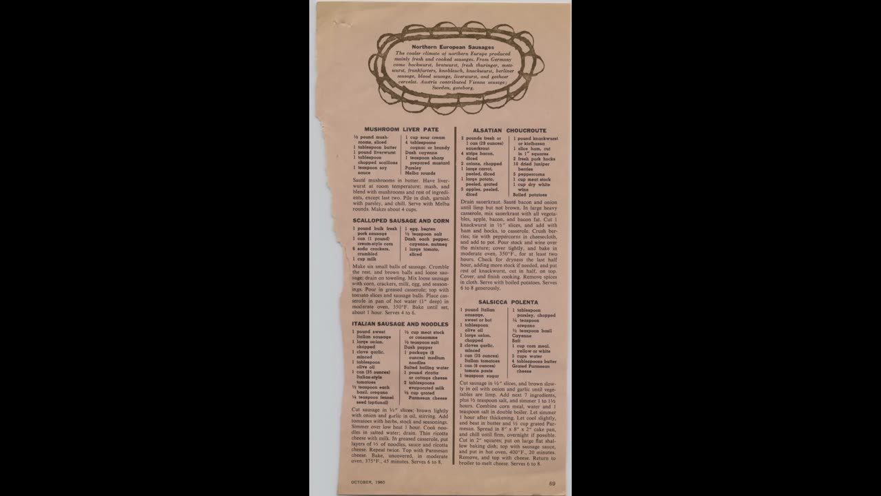 The Collectors Cook Book Sausage by Woman's Day