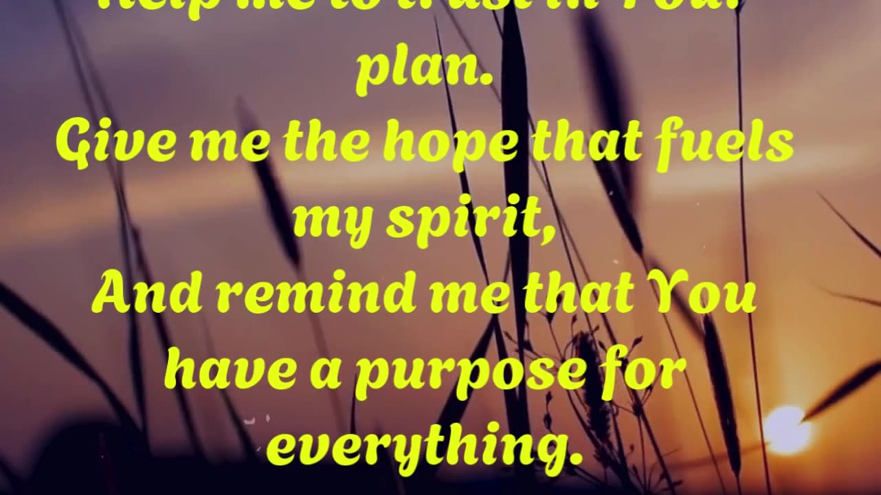 A prayer for hopes and hard times