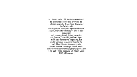 Ubuntu Server 22.04.1 LTS &quot;failed to connect to https changelogs.ubuntu.commeta-release-lts. C