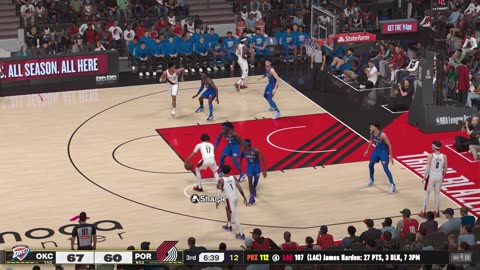 NBA 2k25 Oklahoma City Thunder Franchise Game 5 Thunder Vs Trail Blazers CPU Vs CPU