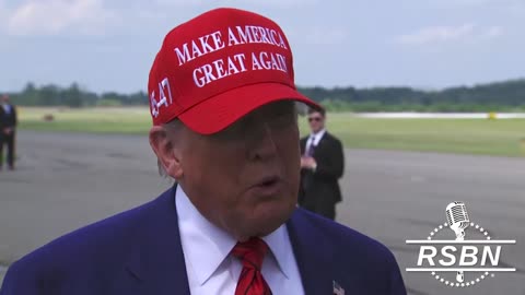 President Trump Answers Questions After Arriving in Bedminster, NJ