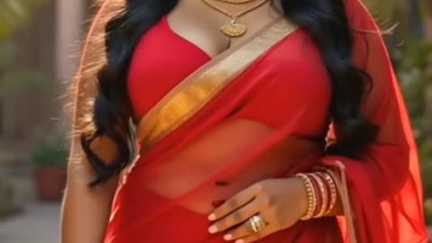 Grace in Every Drape: Slaying the Classic Red Saree Look!"🔥🔥