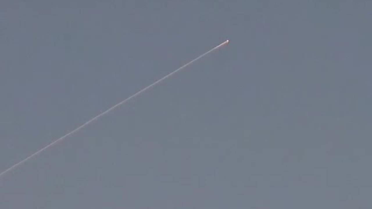One missile intercepted, another reported to have fallen on the way.