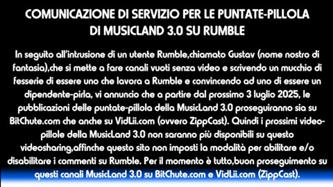 MUSICLAND 3.0 - Puntata Non Trasmessa Per Conto di Terze Parti (Comunicazione di Servizio)