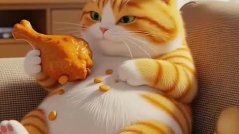 Lazy Cat’s Fried Chicken Feast 🍗😂