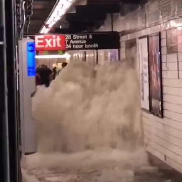 Catastrophic situation in New York City after flooding.