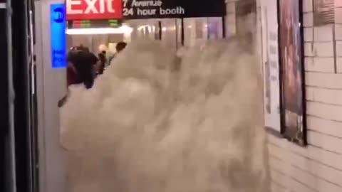 Catastrophic situation in New York City after flooding.