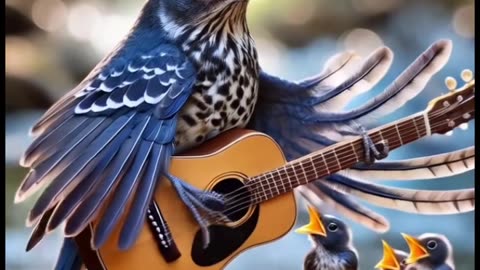 Birds 🐦 play guitar #ai #guitar #instrumental #muisic #fyp #fypシ #cov...