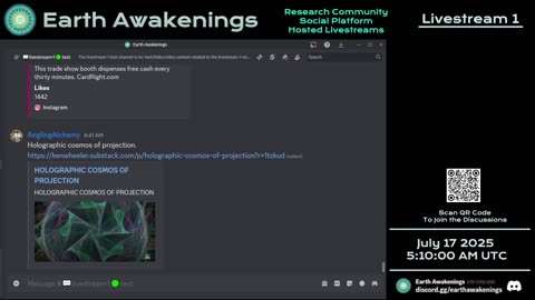 Earth Awakenings - Livestream 1 - #3298 - Live on Rumble/Youtube/X-Twitter/Twitch