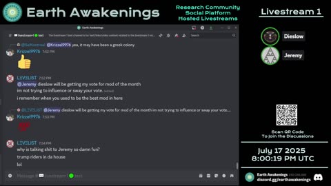 Earth Awakenings - Livestream 1 - #3298 - Live on Rumble/Youtube/X-Twitter/Twitch