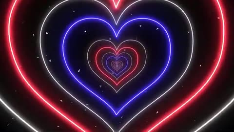 1173. Neon Red and Blue led lights Heart Tunnel Background Heart