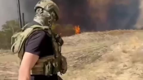 🔥 Another good arson attack on Russian military positions in Kherson region.
