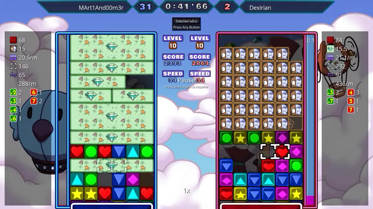 Panel Attack 2-Player (8-5-2025): MArt1And00m3r vs Dexirian