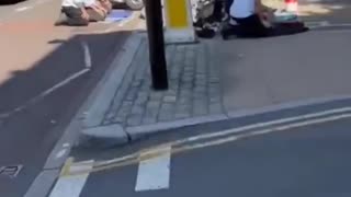 In London you can't walk on the pavements because they want to pray to Allah in the streets.