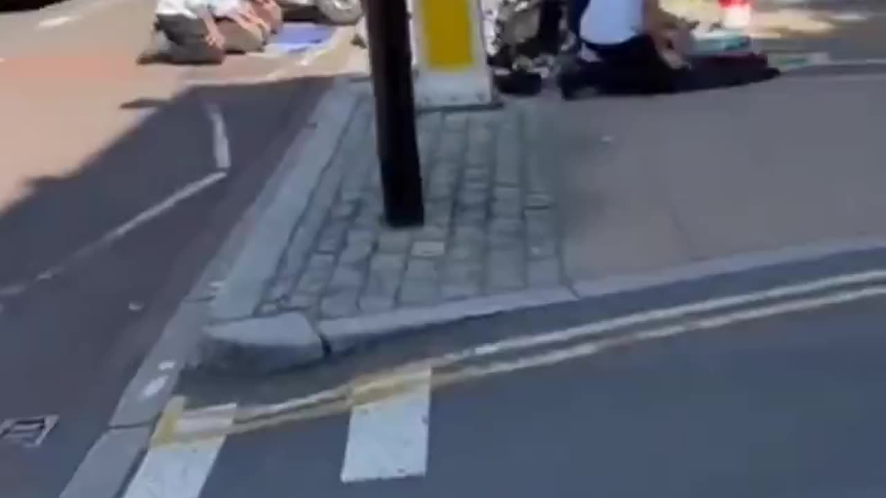 In London you can't walk on the pavements because they want to pray to Allah in the streets.