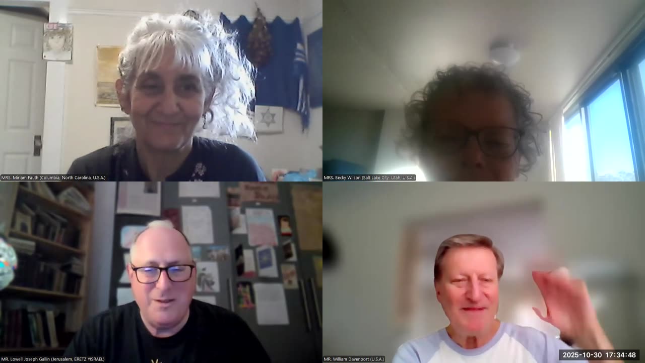 R&B Monthly Seminar: "Exploring the Jewish Roots of Our Faith -- Reflections and Meaningful Conversations Along Our Journey to Truth" (Episode #38 -- October 30th, 2025). MADAM Chair: MRS. Miriam Fauth (Columbia, North Carolina, U.S.A.)