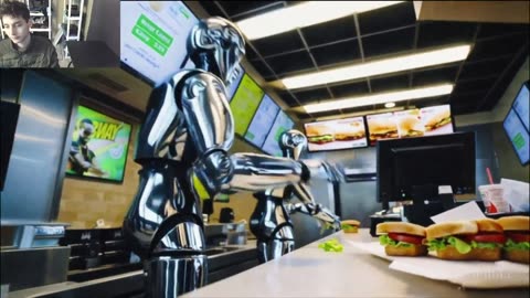 The Robots Working At A Subway Restaurant Fake Funny Parody Video With Live Commentary