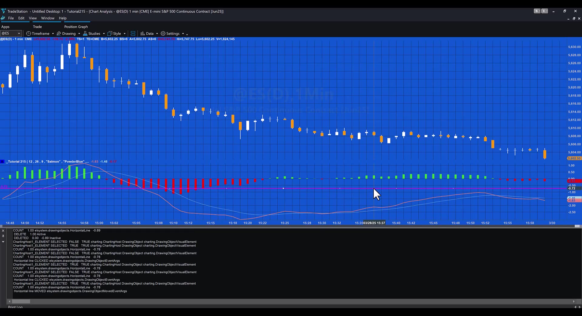 Tutorial 215 | Alert when MACD crosses a line drawn on chart