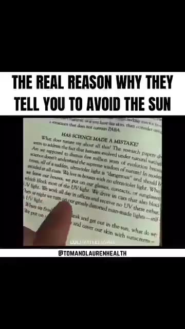 Is this the actual reason they want you to avoid the Sun
