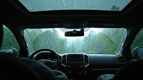 Rain on Windshield ASMR Thunderstorm Ambience for Deep Relaxation | Heavy Rain Sounds for Sleeping
