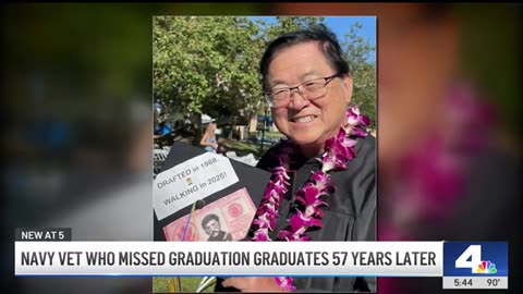 Navy veteran who missed graduation joins UCLA ceremony 57 years later