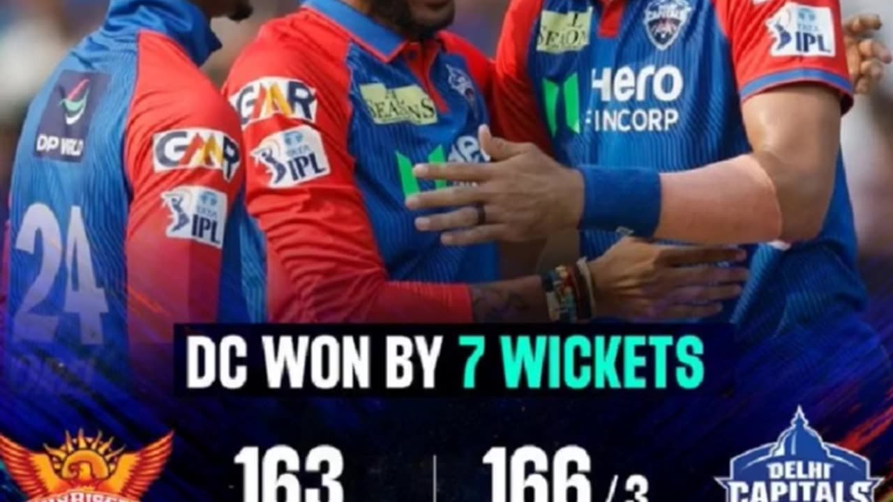DC beat SRH by 7 wickets in the 10th Match of IPL-25.