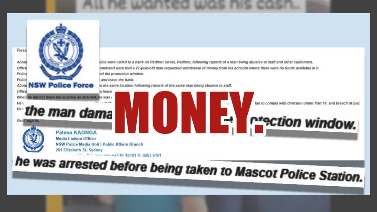Fact Check: Australian Man Not Filmed Being Arrested For Trying To Take AU$5,000 From Bank Account