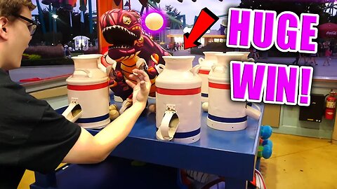 IMPOSSIBLE Milk Jug Toss Carnival Game WIN!
