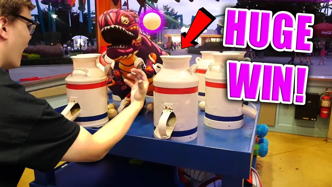 IMPOSSIBLE Milk Jug Toss Carnival Game WIN!