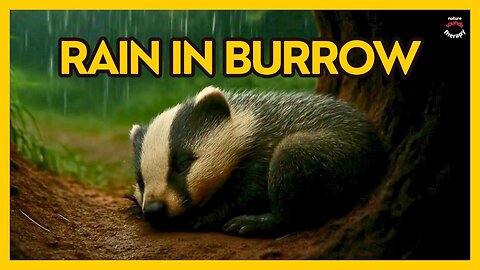 COZY RAIN IN ANIMAL BURROW • DEEP SLEEP • SLEEPING BABY BADGER