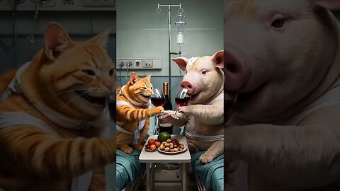 A cat saves his friend, a pig, from an evil owner. Ai