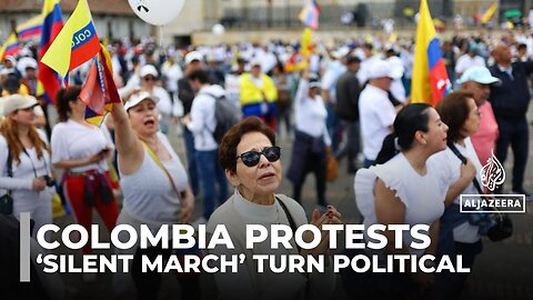 Colombians march in silence to protest political violence after senator_s shooting