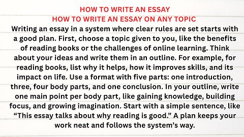 how to write an essay on any topic | how to write an essay