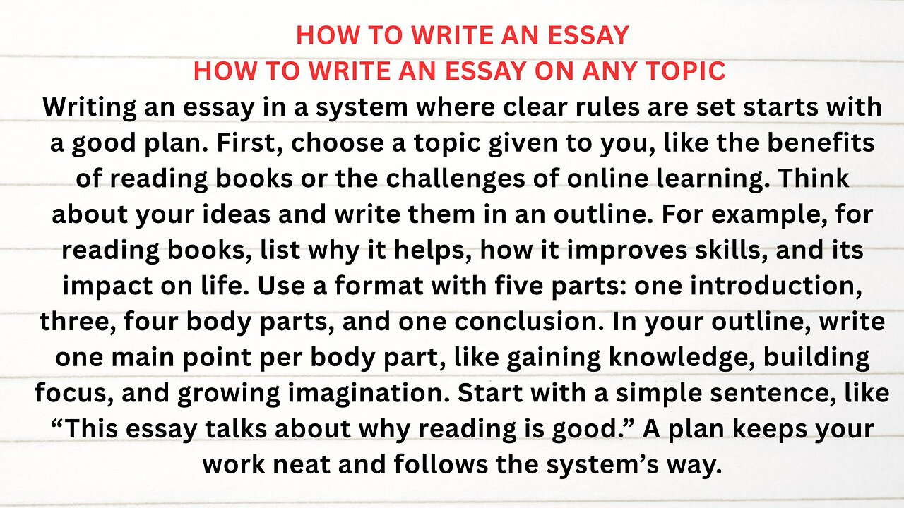 how to write an essay on any topic | how to write an essay
