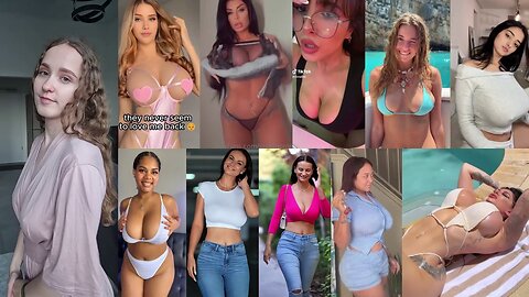 Huge Boobs / No Bra / Hard Nipples 87 - Big bank tiktok challenge ❤️‍ClipchampGirls 2025